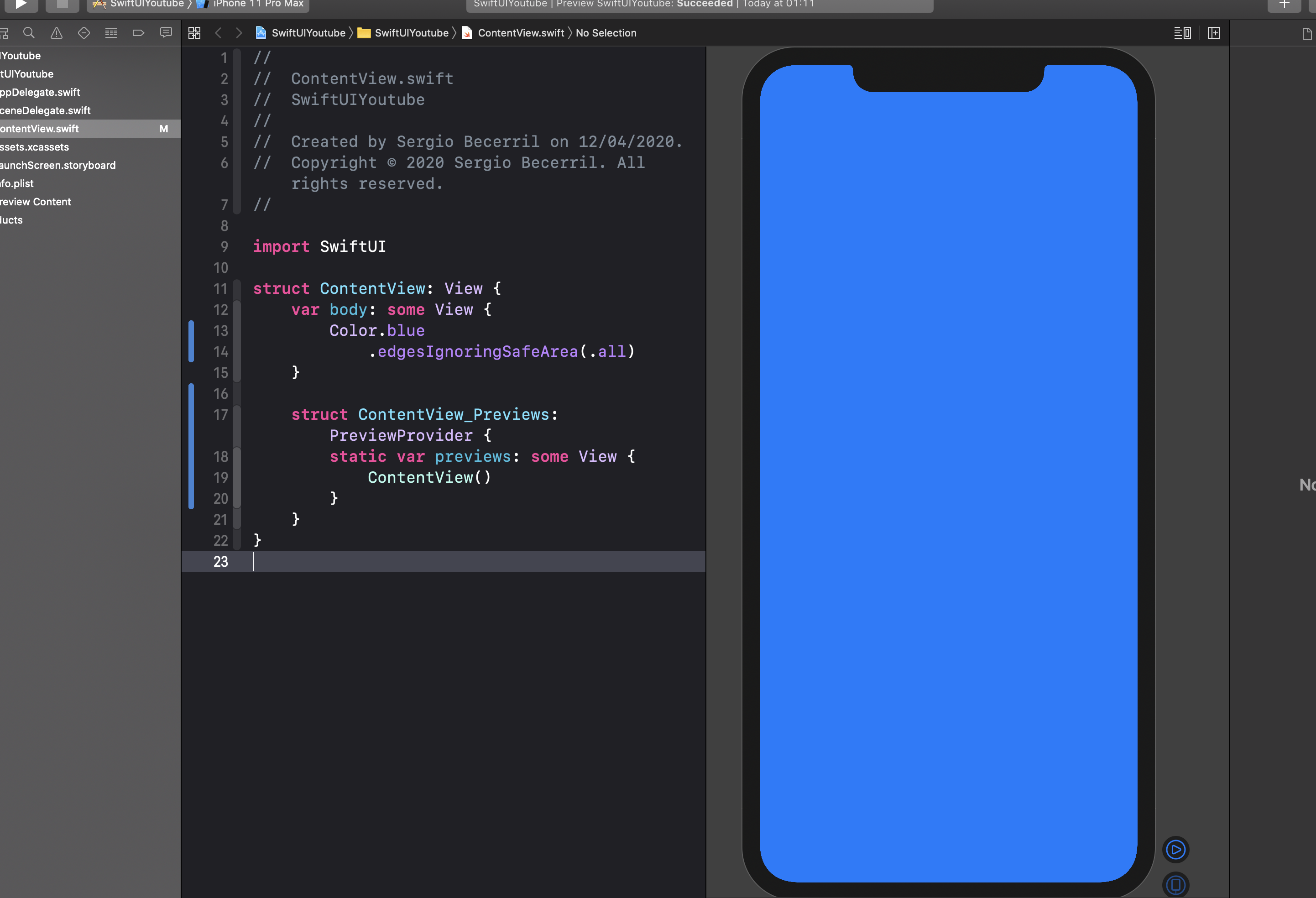Cómo cambiar el color de fondo de una vista en SwiftUI2